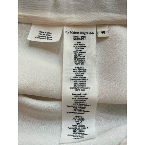 Malene Birger Textured Wool front Cream Blouse Size 40 - Picture 4 of 5